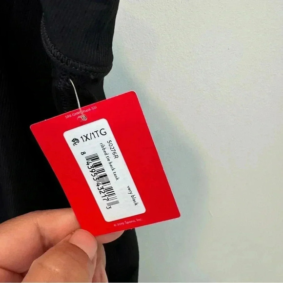 SPANX Very Black Go Lightly Ribbed Tie Back Tank Top size 1X - Picture 4 of 9